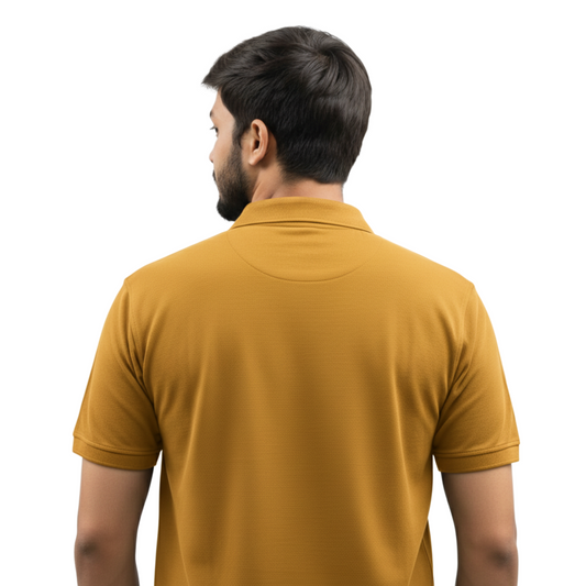 Cotton Pique Polo T-shirt – Mustard Yellow