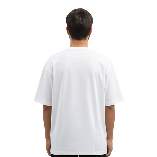 Oversized Plain White Round-Neck T-Shirt – Premium Cotton | Relaxed Fit