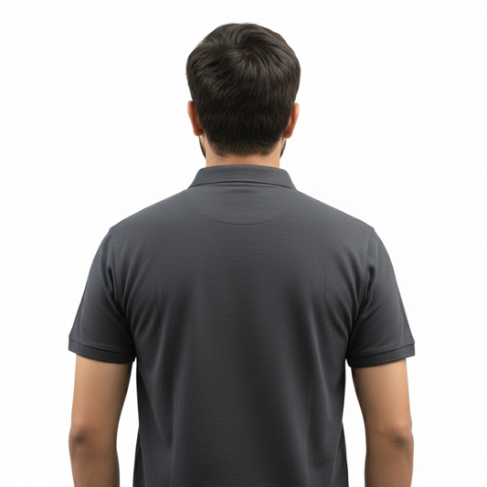 Cotton Pique Polo T-shirt – Charcoal
