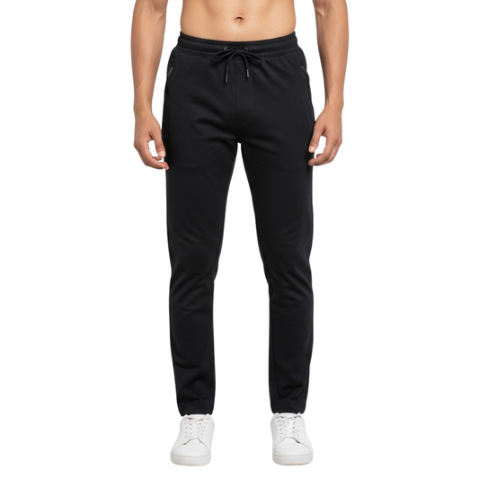Black Polyster Trouser with zip pockets