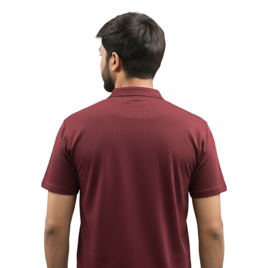 Cotton Pique Polo T-shirt – Maroon