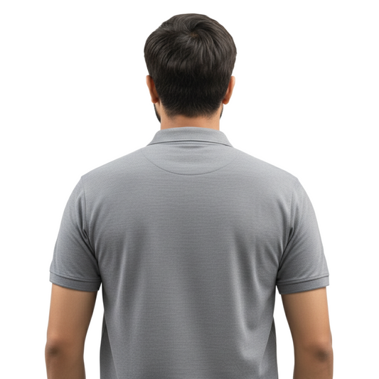Cotton Pique Polo T-shirt – Grey