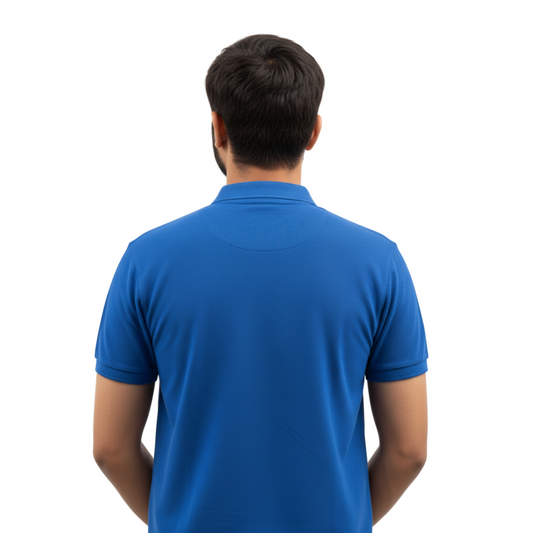 Cotton Pique Polo T-Shirt - Royal Blue