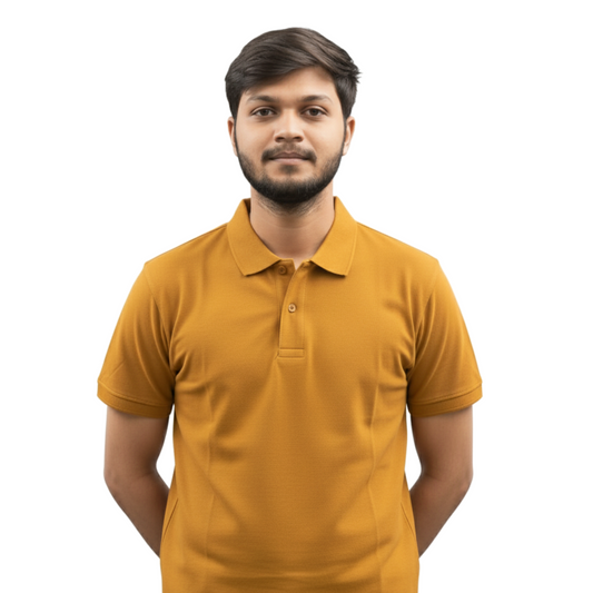 Cotton Pique Polo T-shirt – Mustard Yellow