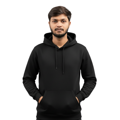 Plain Black Pullover Hoodie – Oversized Unisex | Aleeswear