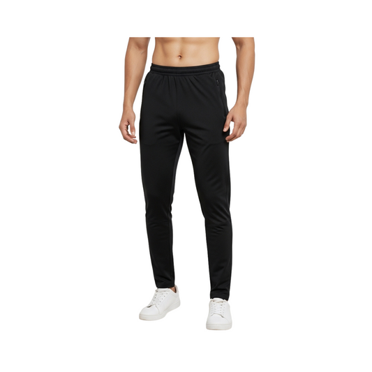Black Polyster Trouser with zip pockets