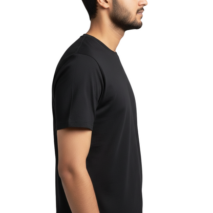 Premium cotton jersey Round Neck, Crew Neck Men’s Essential Black T-Shirt