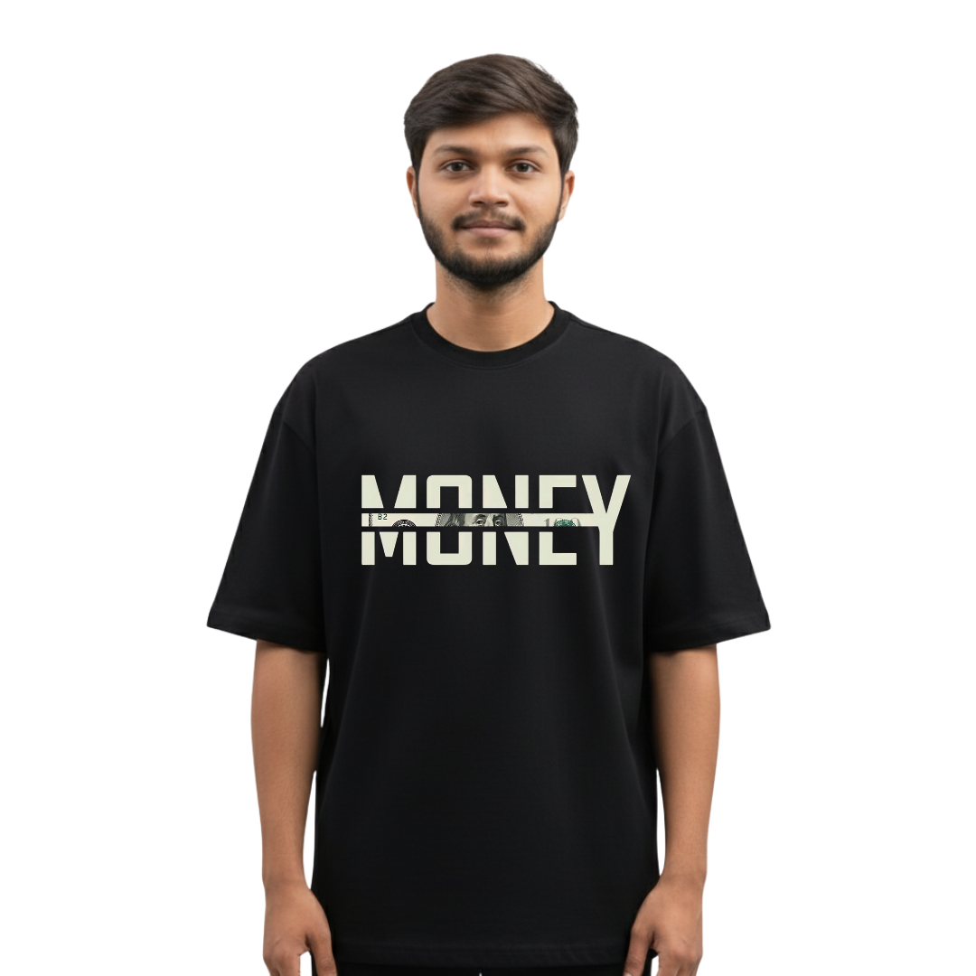 The 'MONEY' Statement Tee | Minimalist Ambition Oversized T-Shirt