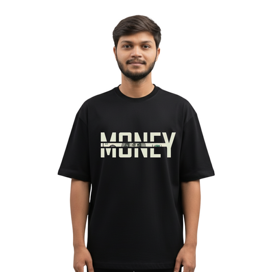 The 'MONEY' Statement Tee | Minimalist Ambition Oversized T-Shirt