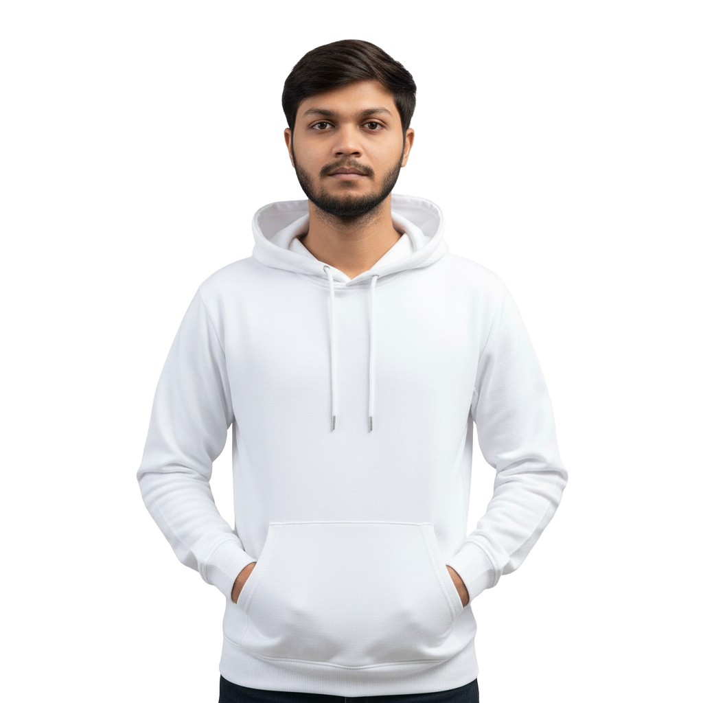 Plain White Pullover Hoodie – Oversized Unisex | Aleeswear