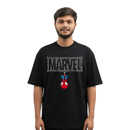 Spider-Man Swings by MARVEL Logo Tee | Cute Web-Slinger T-Shirt
