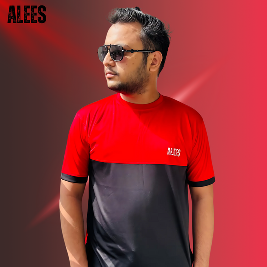 Summer Men's Red and Black Tracksuit Set