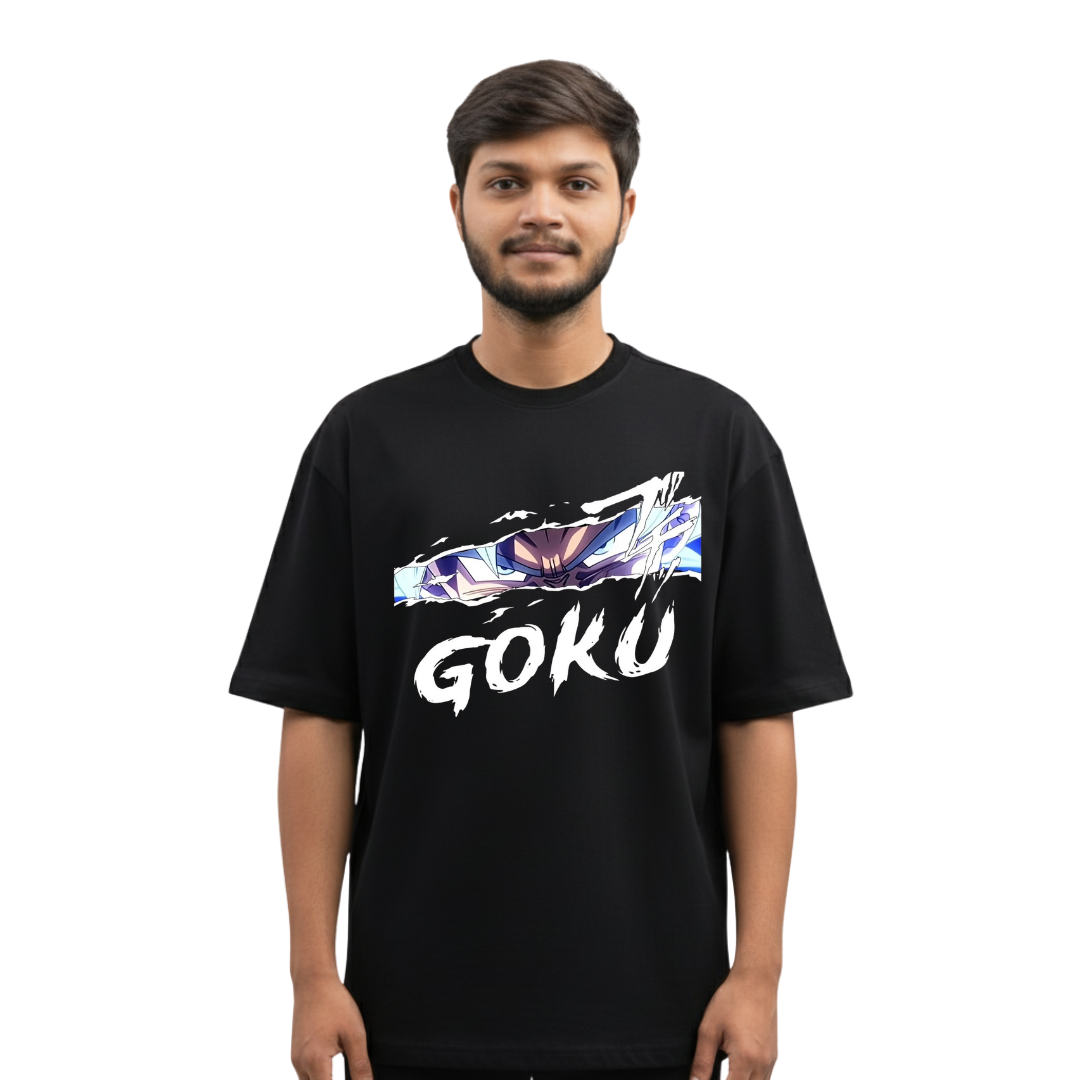 Goku Ultra Instinct Tee | Power Stripe Minimalist Anime T-Shirt