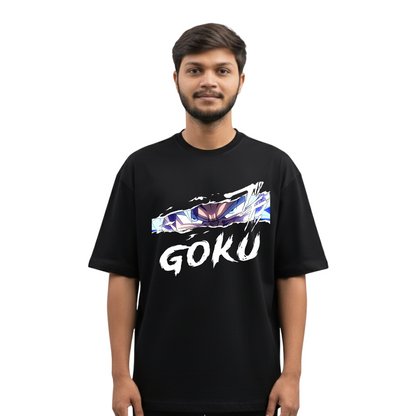 Goku Ultra Instinct Tee | Power Stripe Minimalist Anime T-Shirt