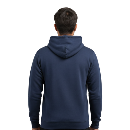 Plain Navy Blue Pullover Hoodie – Oversized Unisex | Aleeswear