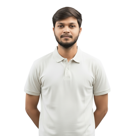 Cotton Pique Polo T-shirt – White