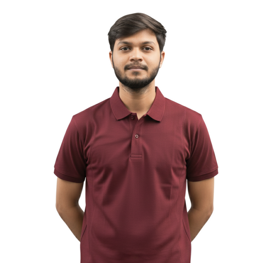 Cotton Pique Polo T-shirt – Maroon