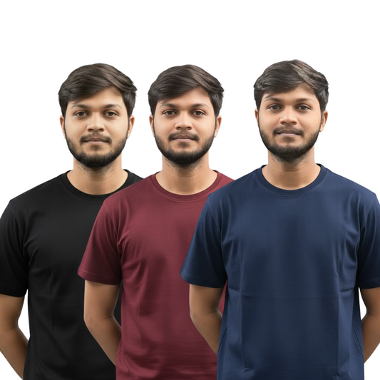 cotton jersey Round Neck, Pack Of 3 Deal
